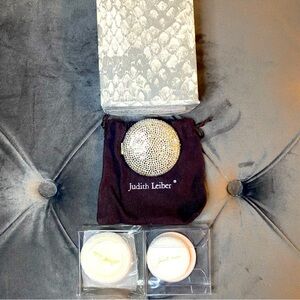 NIB Vintage and Rare Judith Leiber Compact Mirror Swarovski Crystals with Powder